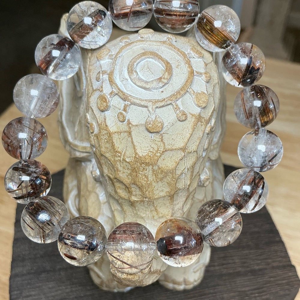 Copper Red Rutilated Quartz 12mm - Picture 5 of 6